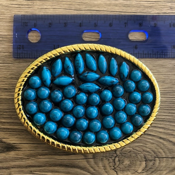 Fashion belt buckle turquoise cowboy western rodeo - Picture 4 of 7